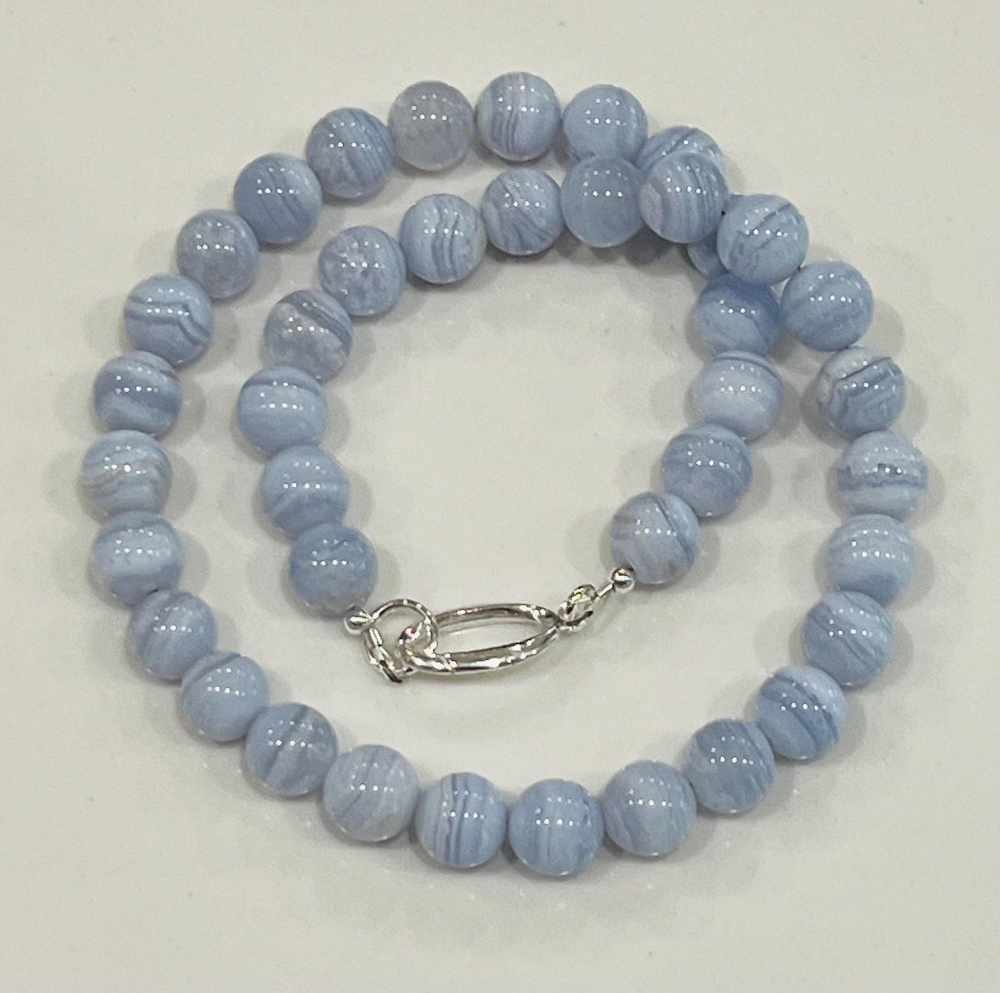 Blue Lace Agate Beaded Necklace