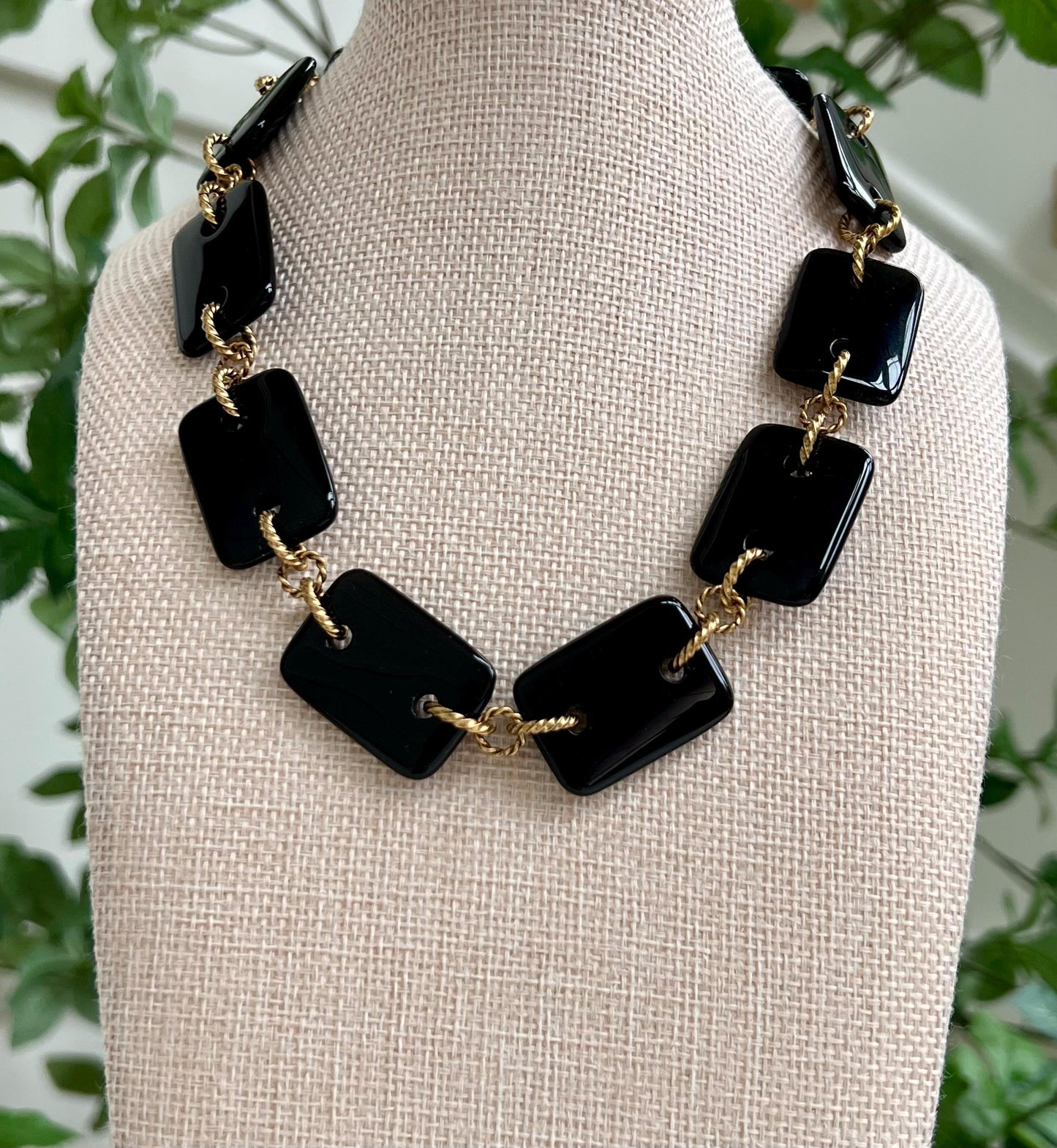Obsidian Beaded Necklace