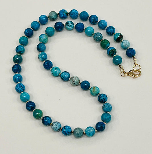 Blue Opal Beaded Necklace