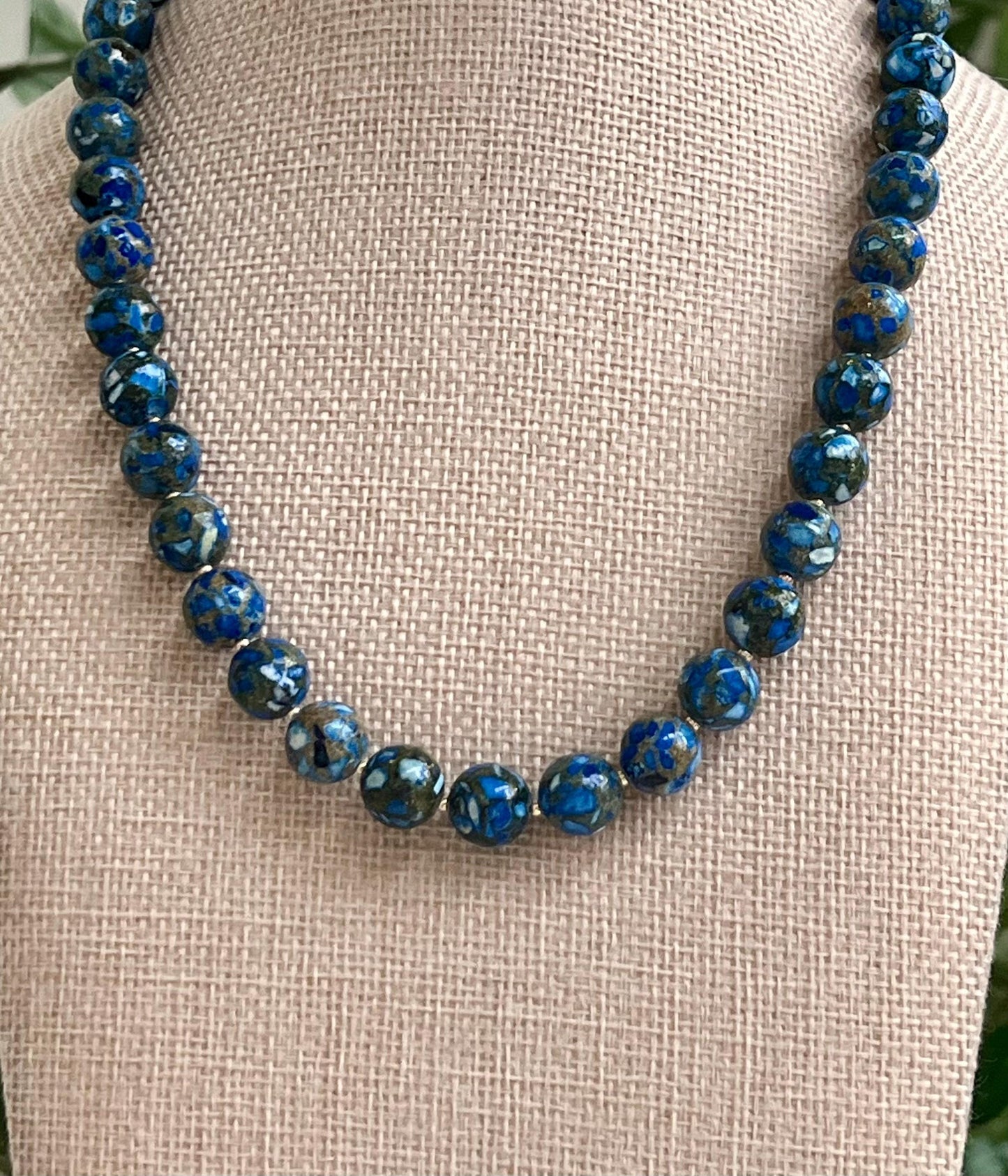 Mohave Copper Royal Blue Turquoise Beaded Necklace