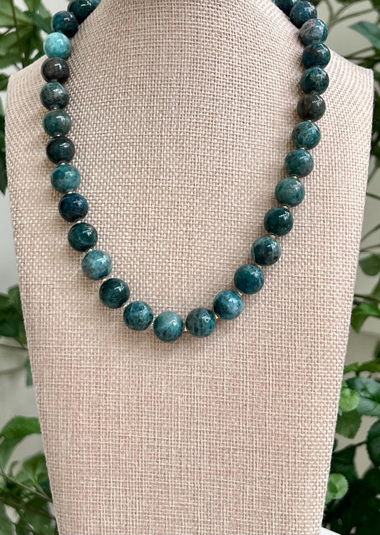 Blue Apatite Beaded Necklace