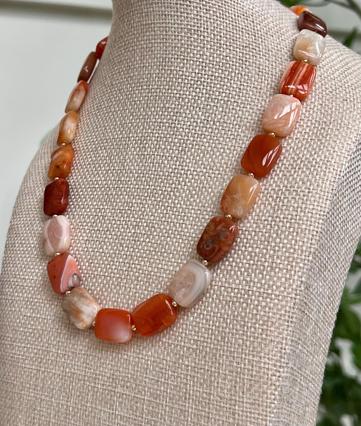 Botswana Agate Beaded Necklace