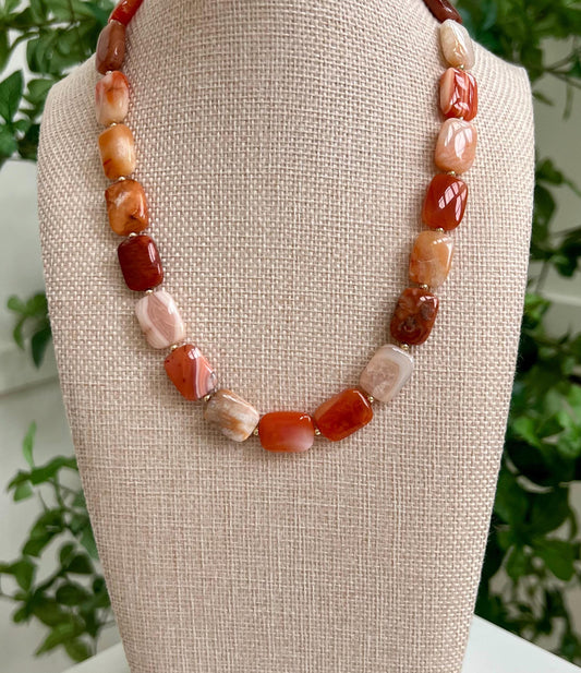 Botswana Agate Beaded Necklace