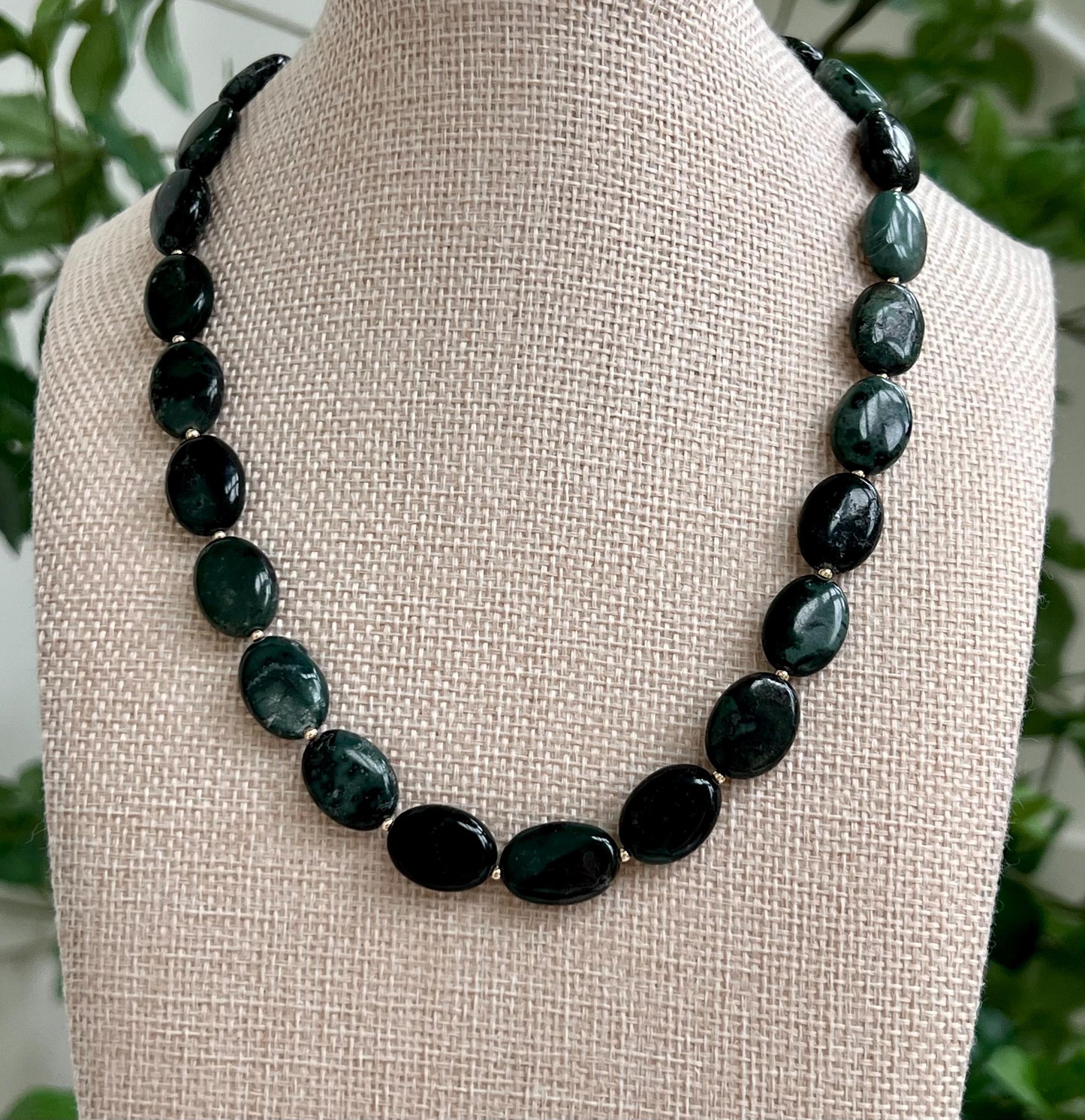 Seaweed Jasper Beaded Necklace