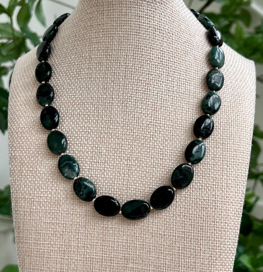 Seaweed Jasper Beaded Necklace