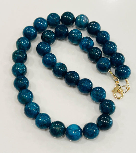 Blue Apatite Beaded Necklace