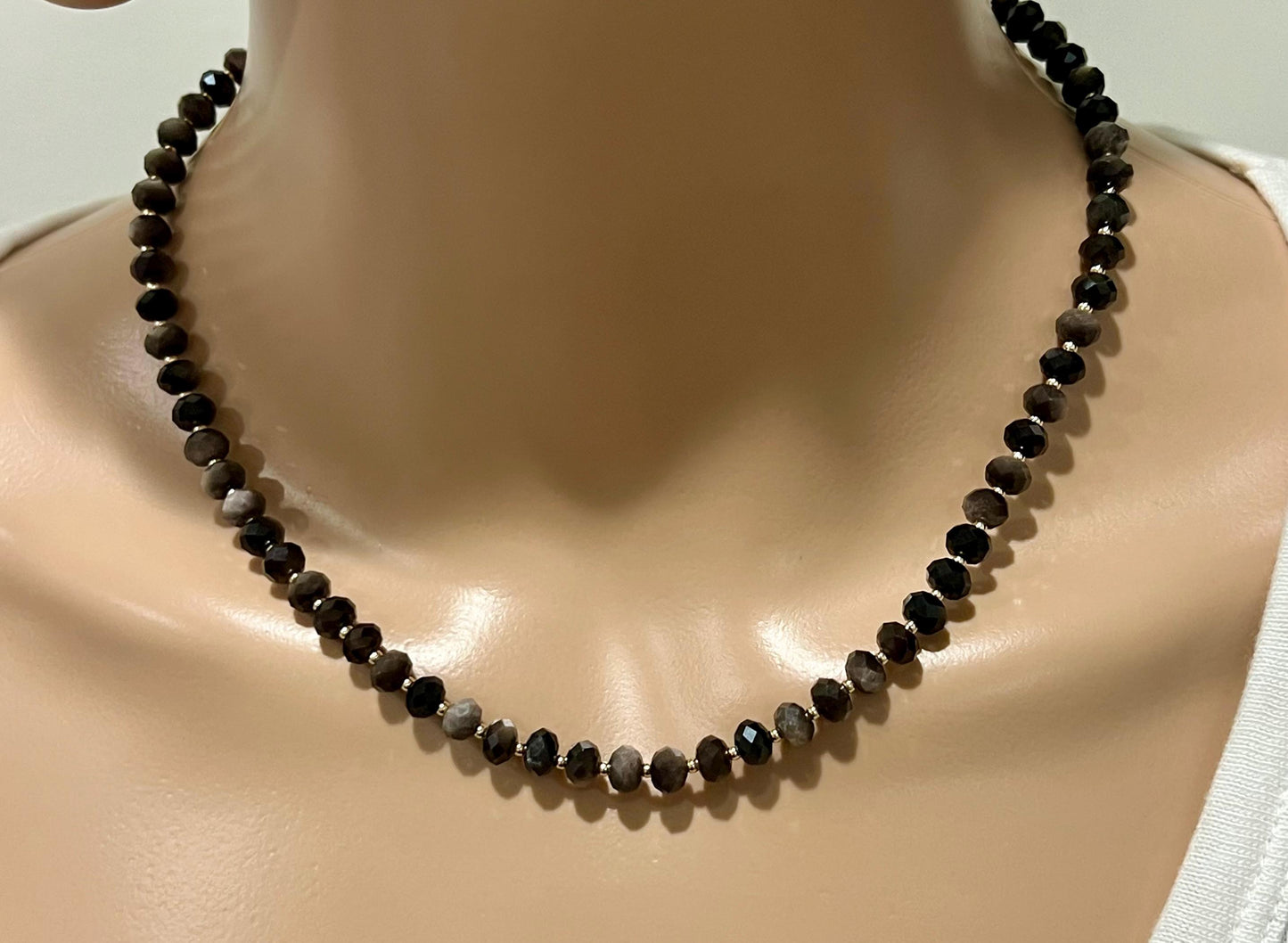 Obsidian Beaded Necklace