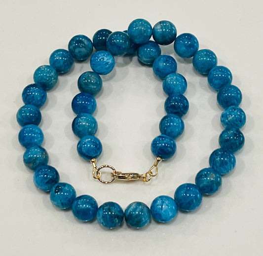 Blue Apatite Beaded Necklace