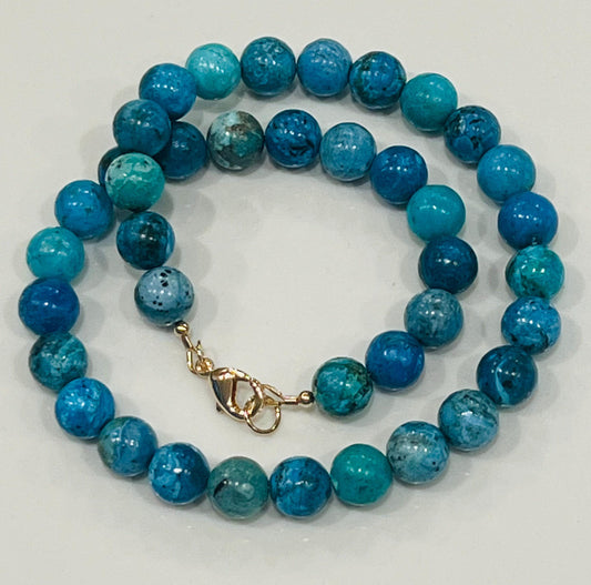 Blue Opal Beaded Necklace