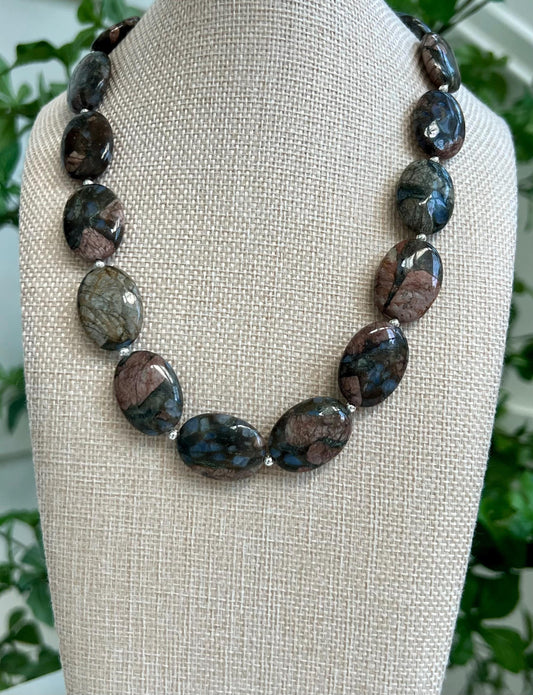 Gray Opal Beaded Necklace