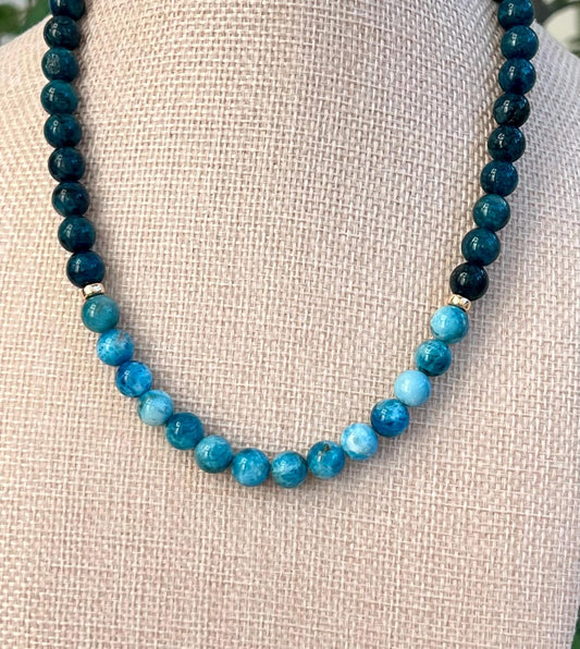 Blue Apatite Beaded Necklace