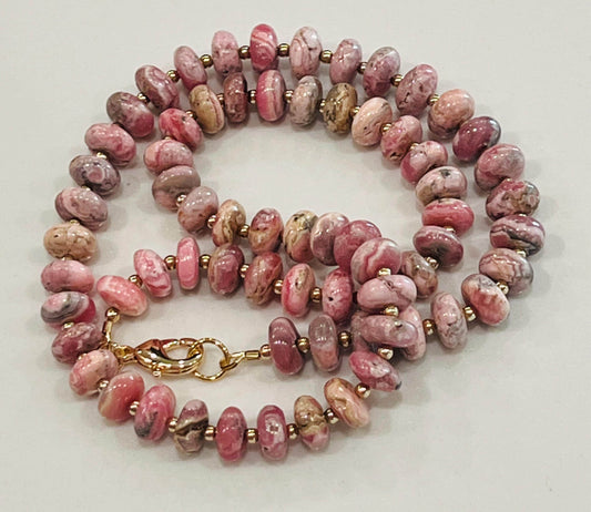 Rhodochrosite Beaded Necklace