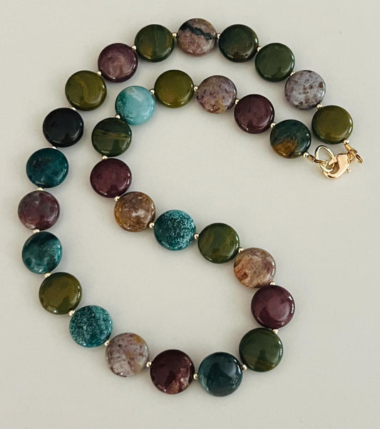 Kabamby Ocean Jasper Beaded Necklace