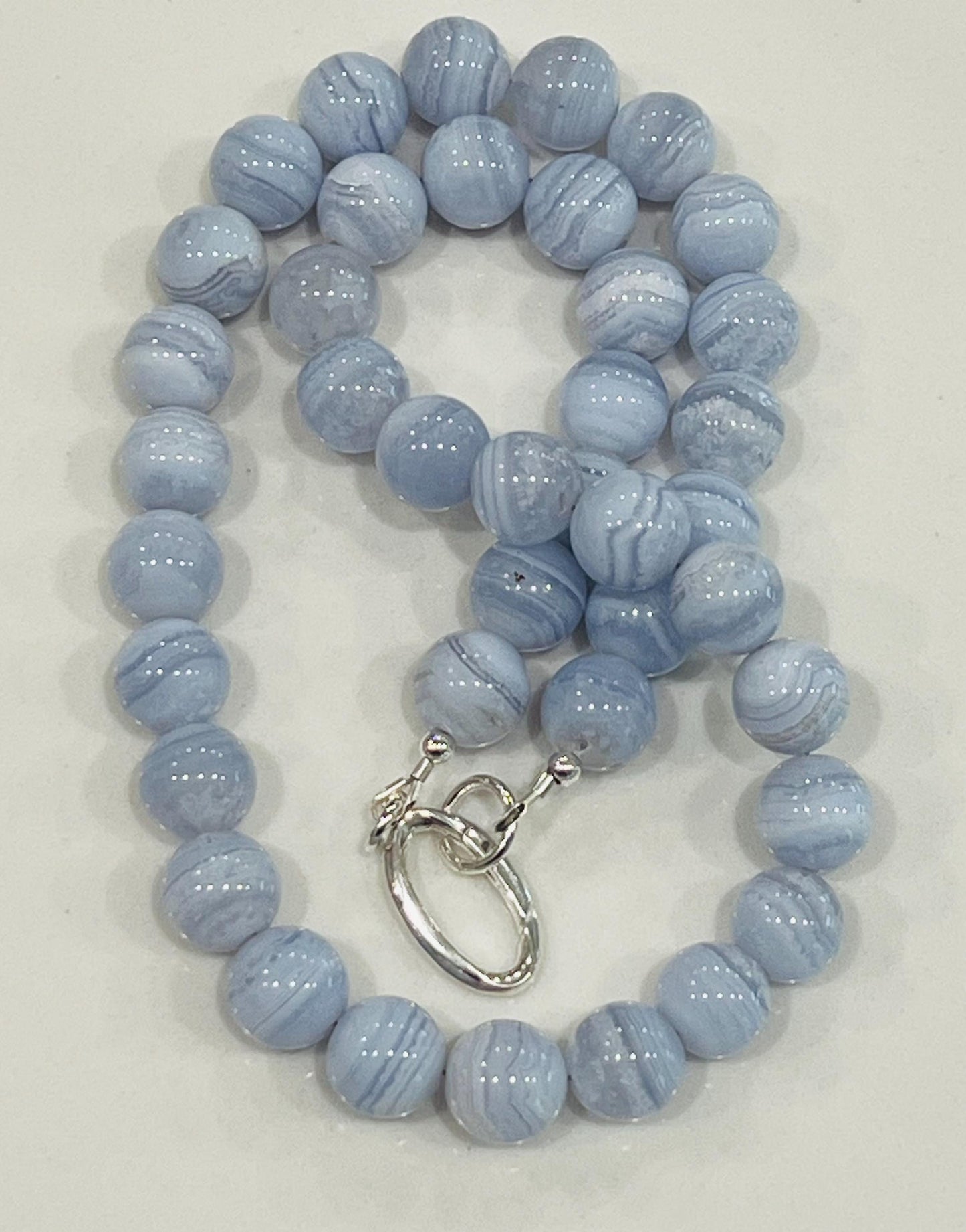 Blue Lace Agate Beaded Necklace