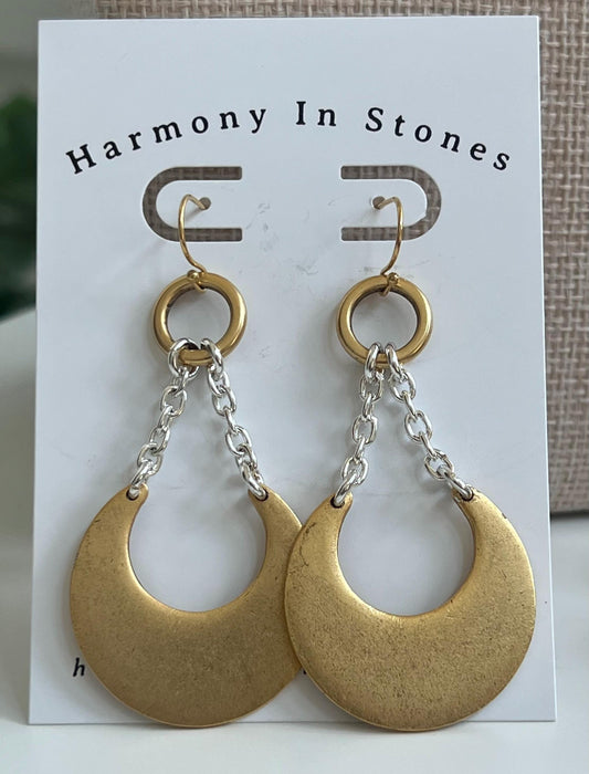 Mixed Metal Drop Earrings