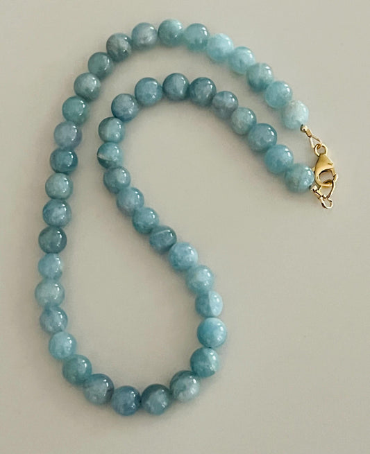 Aquamarine Beaded Necklace
