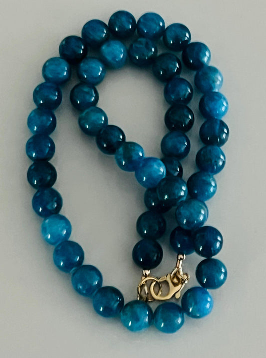 Blue Apatite Beaded Necklace
