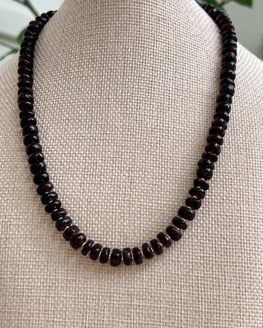 Garnet Beaded Necklace