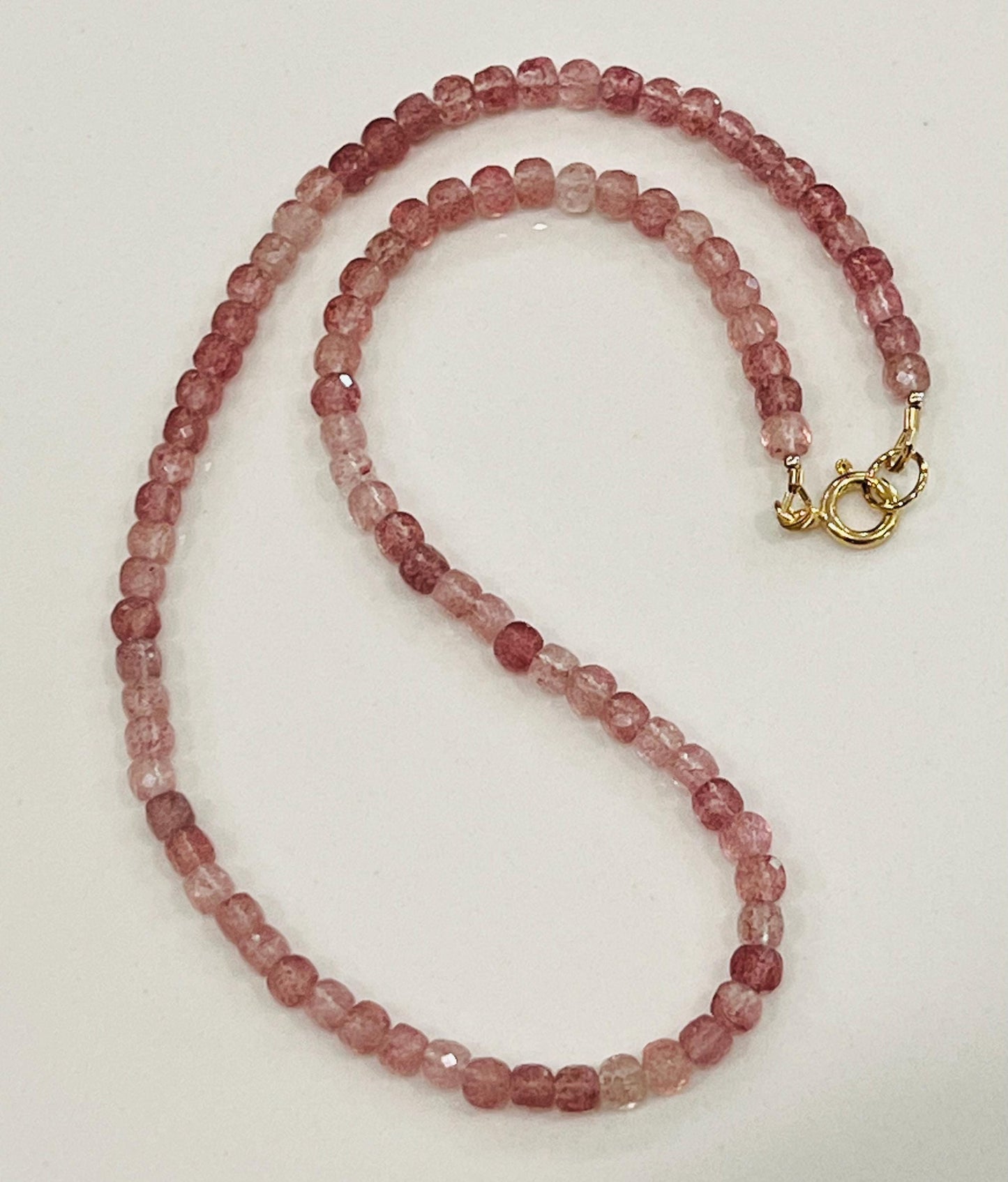 Strawberry Quartz Beaded Necklace