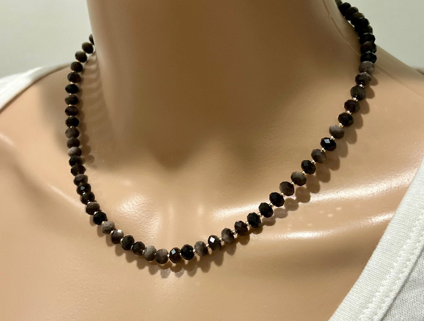 Obsidian Beaded Necklace
