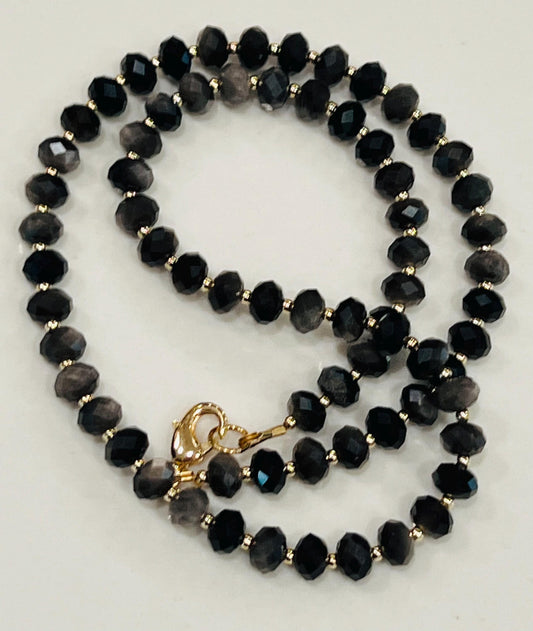 Obsidian Beaded Necklace