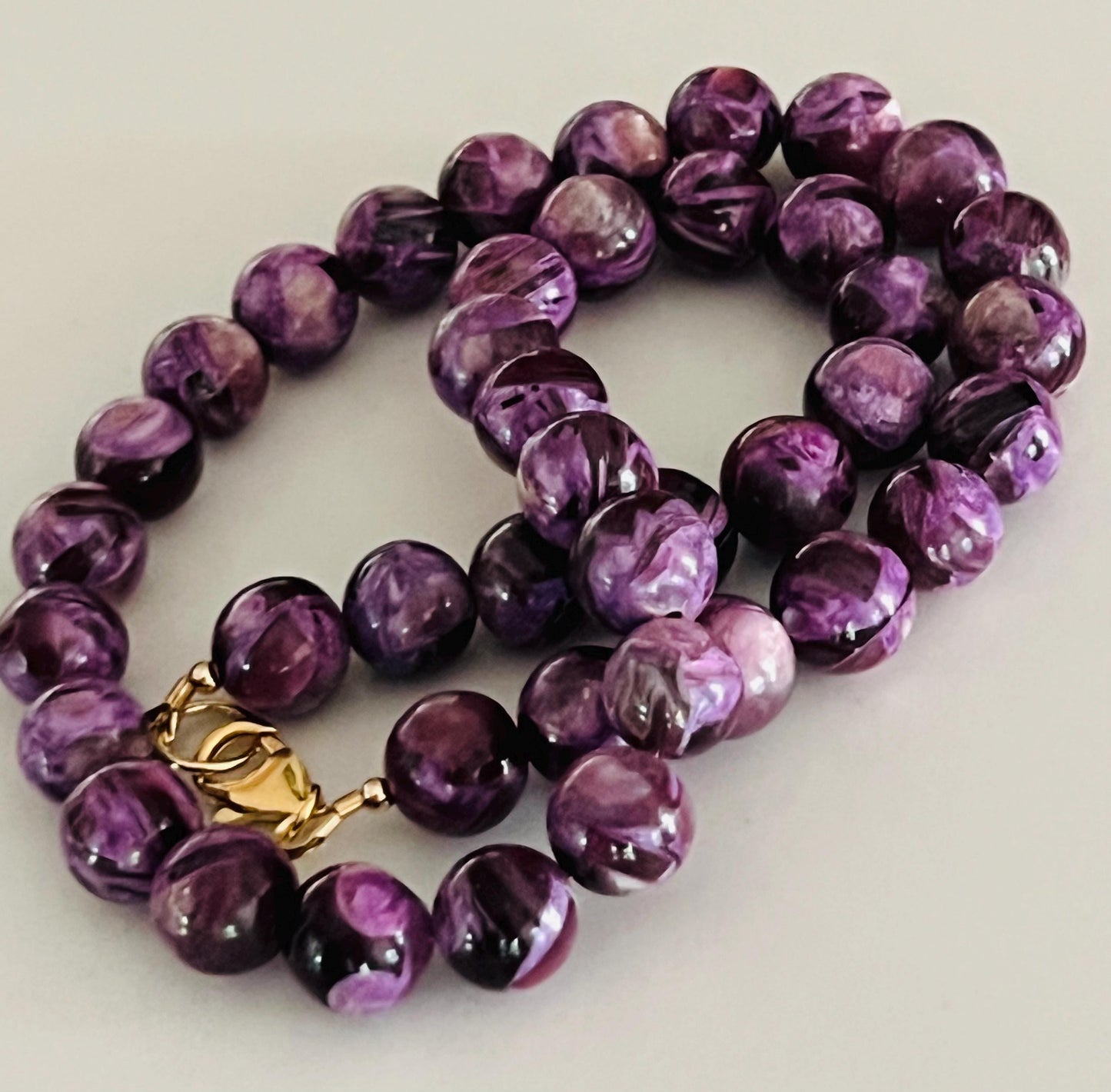 Purple Mica Muscovite Beaded Necklace