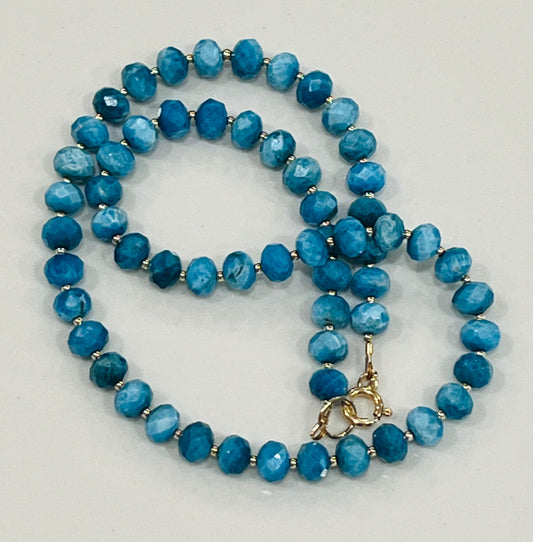 Blue Apatite Beaded Necklace