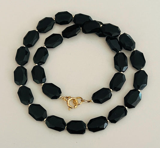 Black Obsidian Beaded Necklace