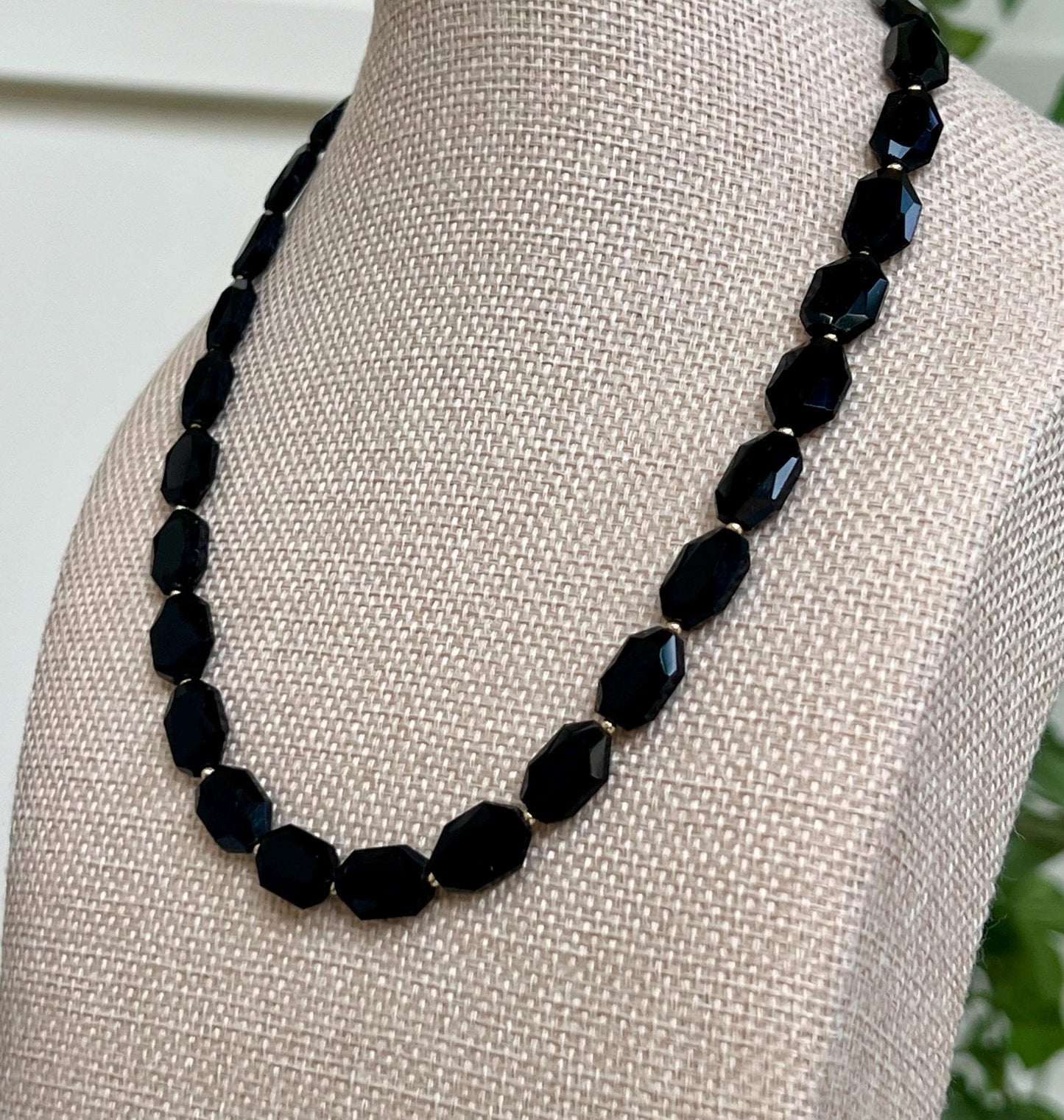 Black Obsidian Beaded Necklace