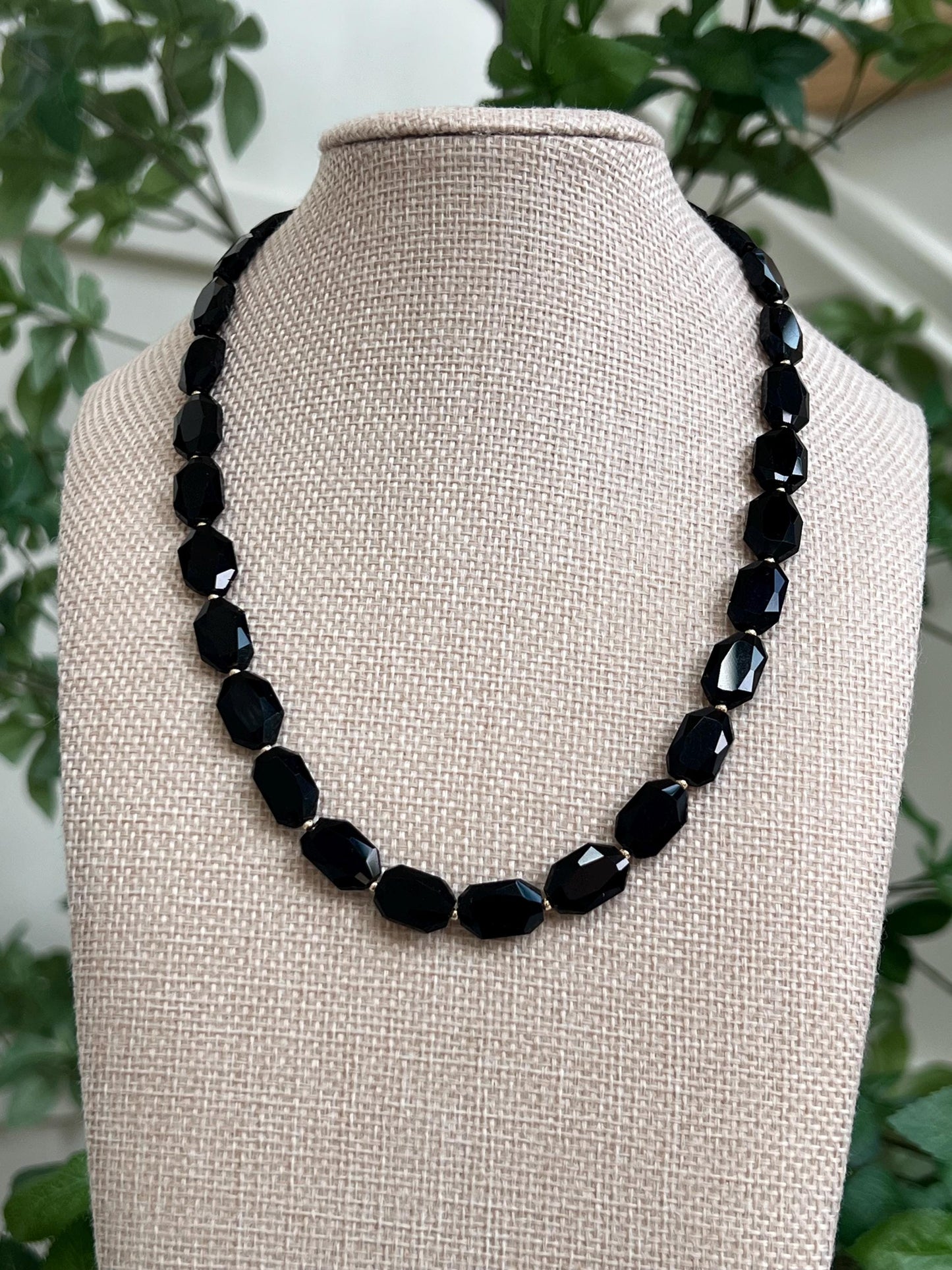 Black Obsidian Beaded Necklace