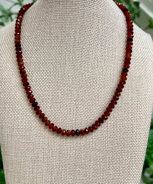 Hessonite Beaded Necklace