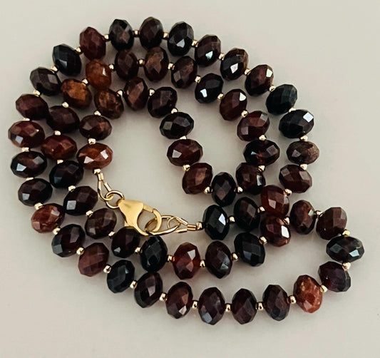 Hessonite Beaded Necklace