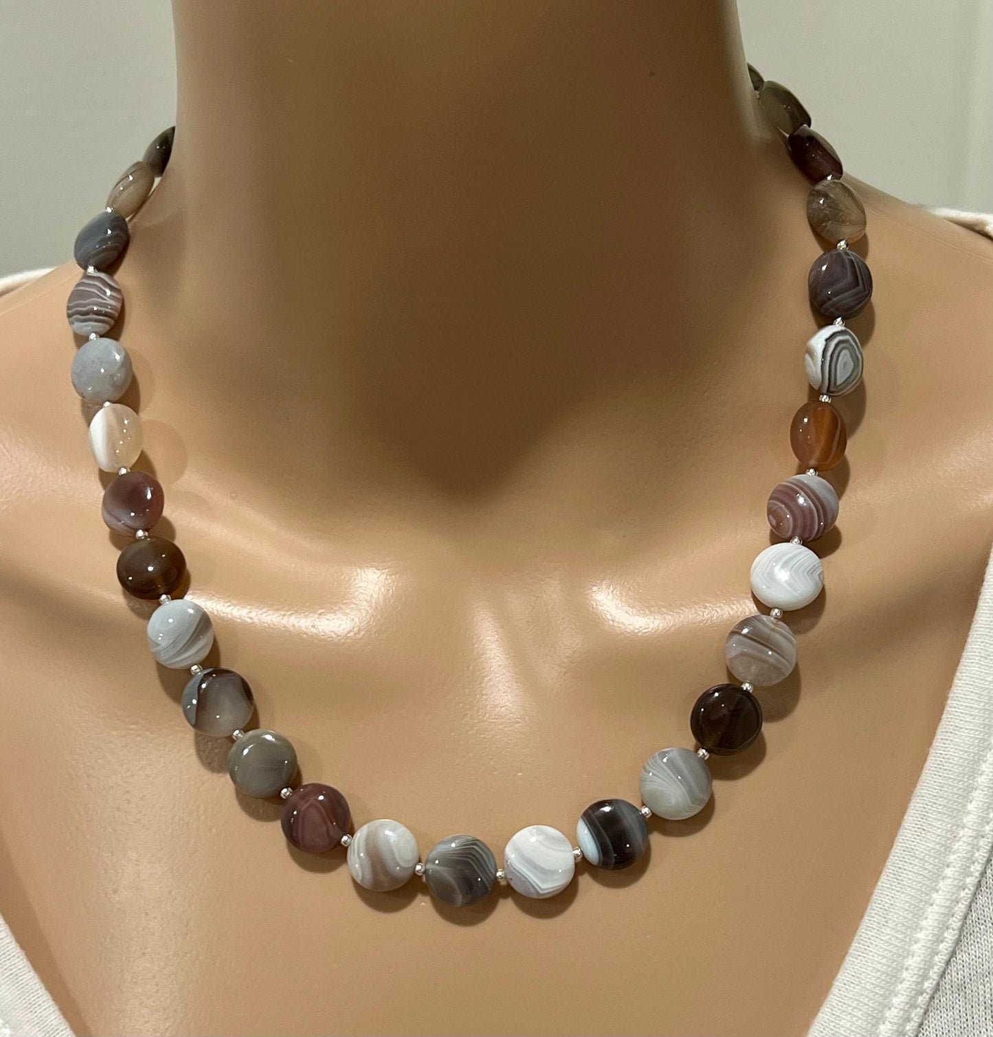 Botswana Agate Beaded Necklace