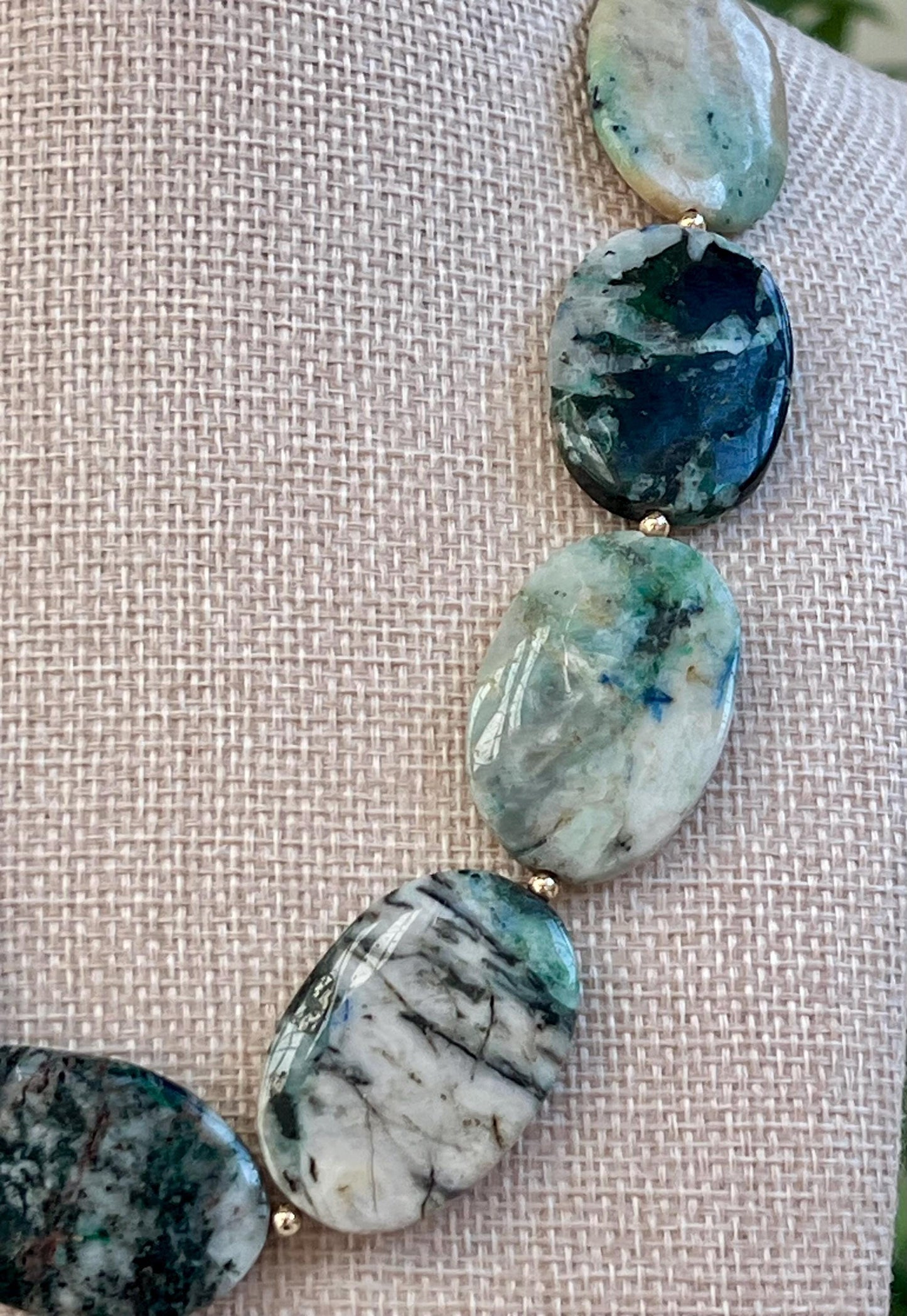 Azurite Malachite Beaded Necklace