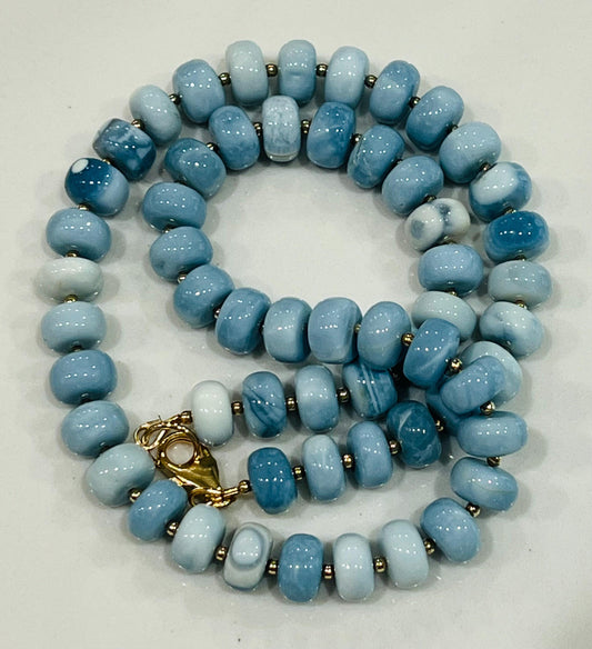 Blue Opal Beaded Necklace