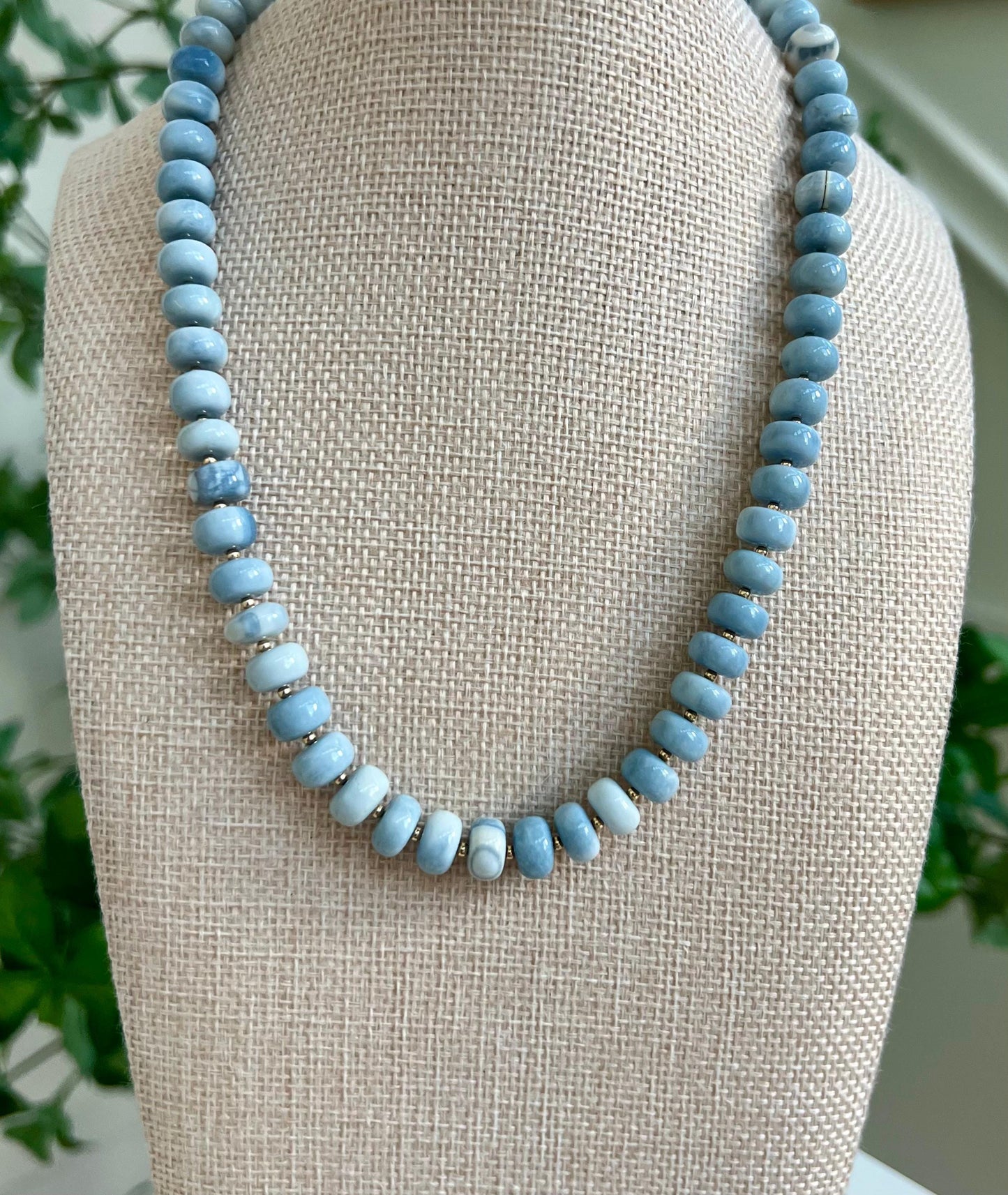 Blue Opal Beaded Necklace