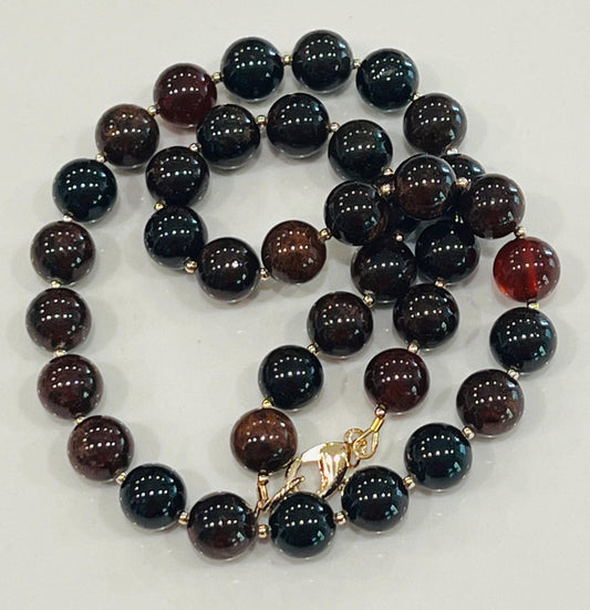 Hessonite Beaded Necklace