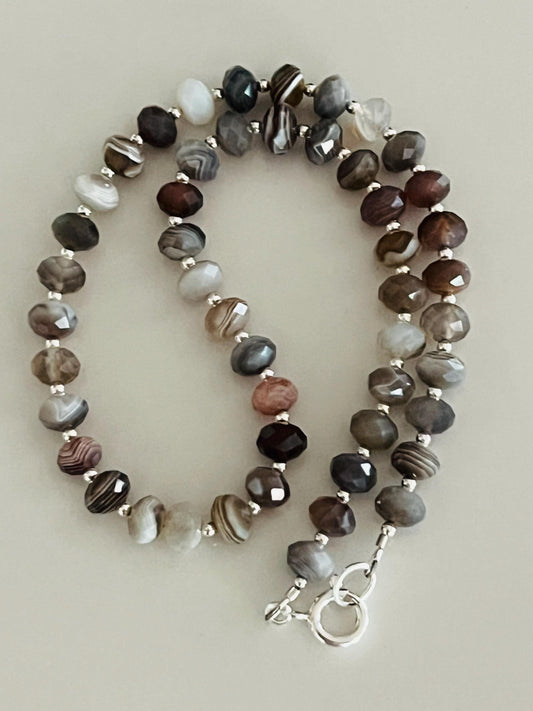 Botswana Agate Beaded Necklace