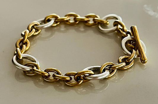 Gold and Silver Mixed Metal Bracelet