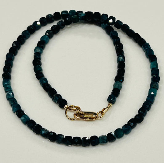 Blue Tourmaline Beaded Necklace