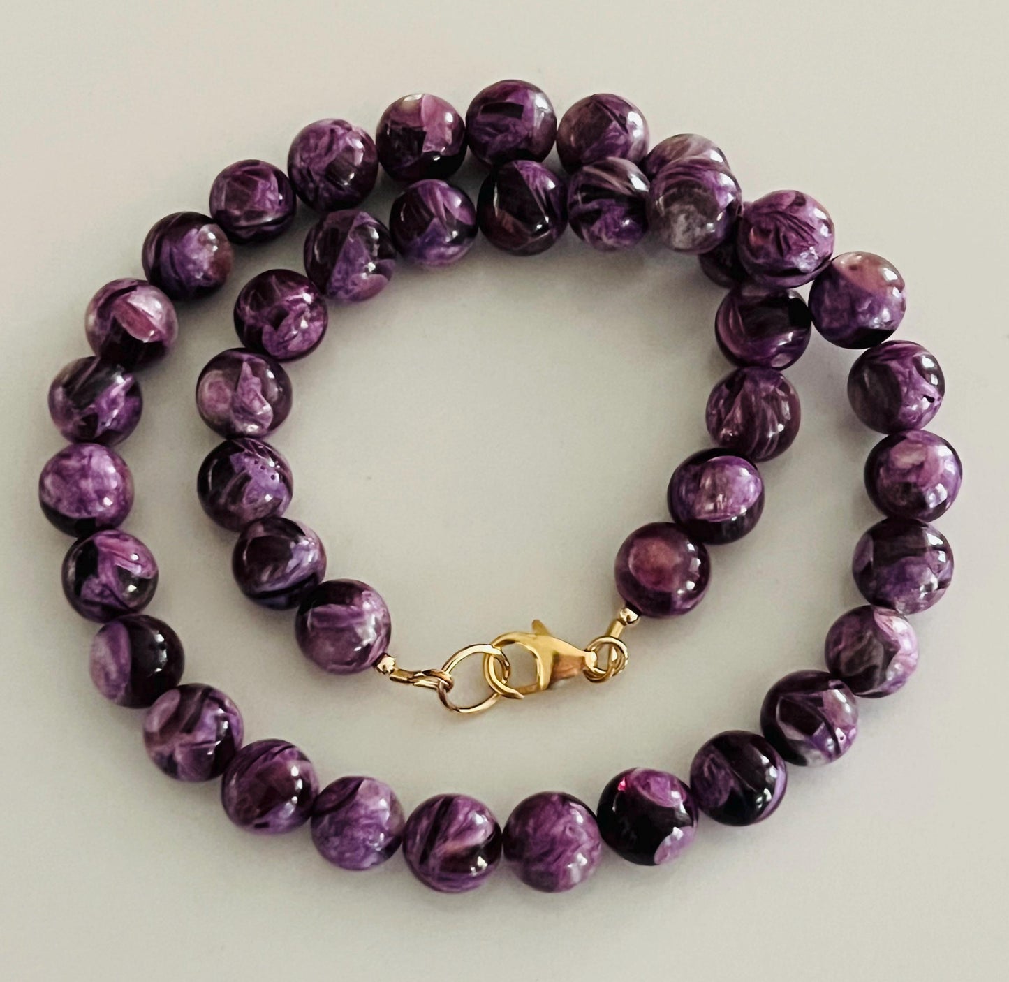 Purple Mica Muscovite Beaded Necklace