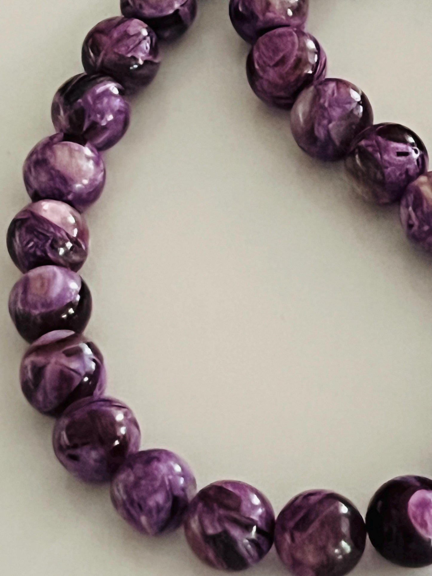 Purple Mica Muscovite Beaded Necklace