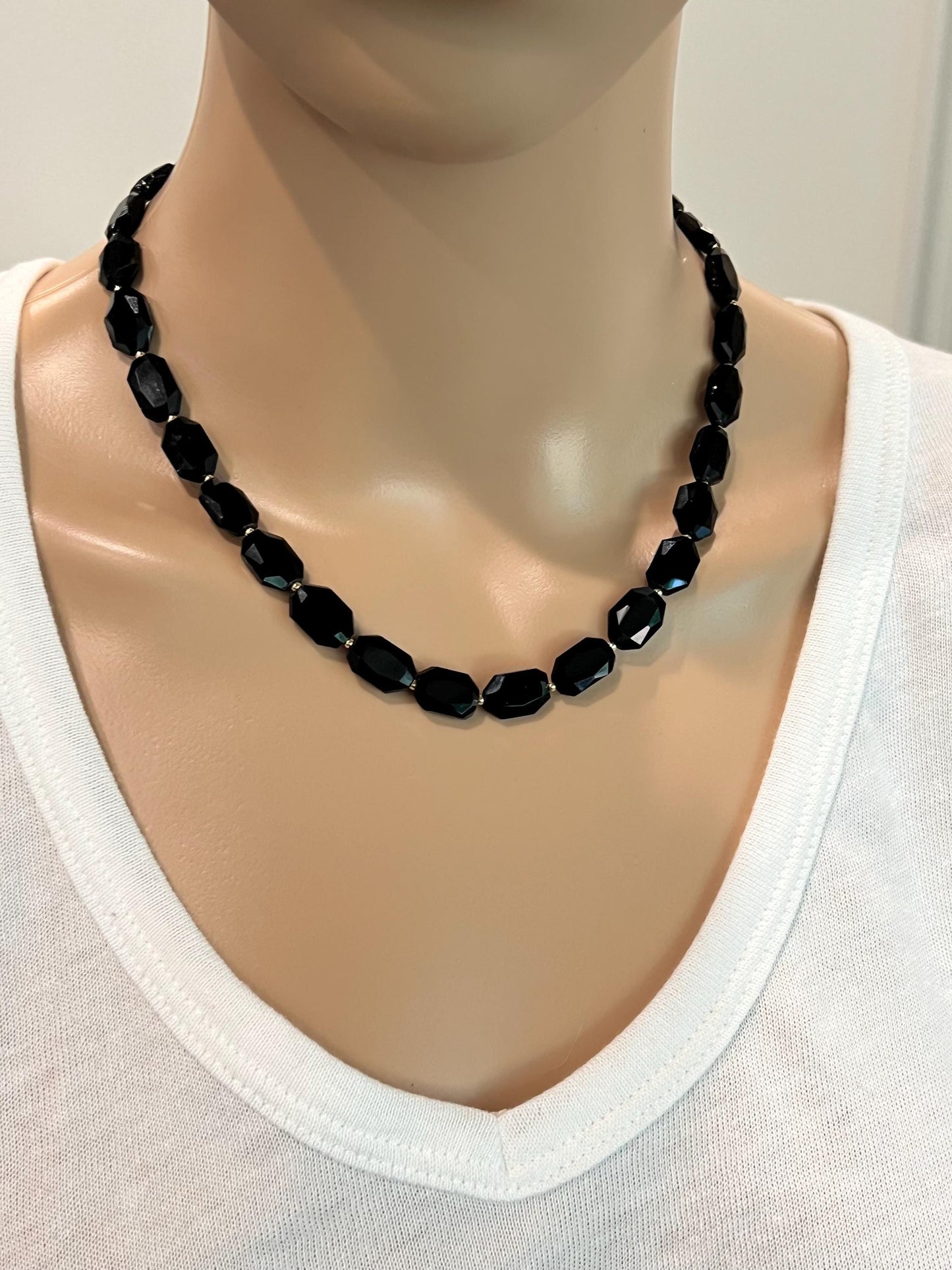 Black Obsidian Beaded Necklace
