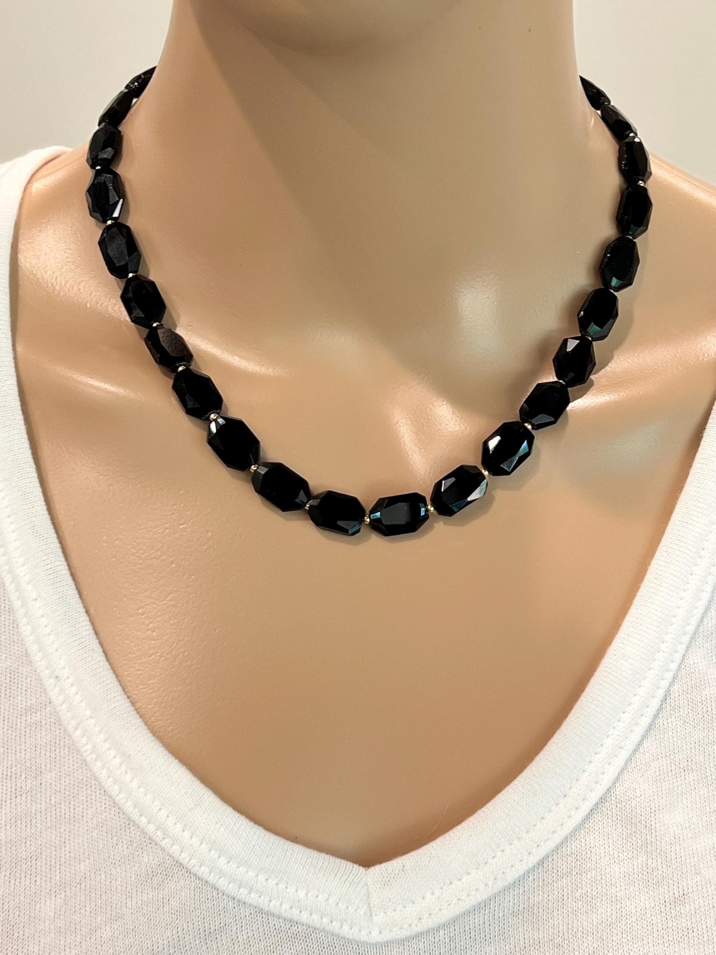 Black Obsidian Beaded Necklace