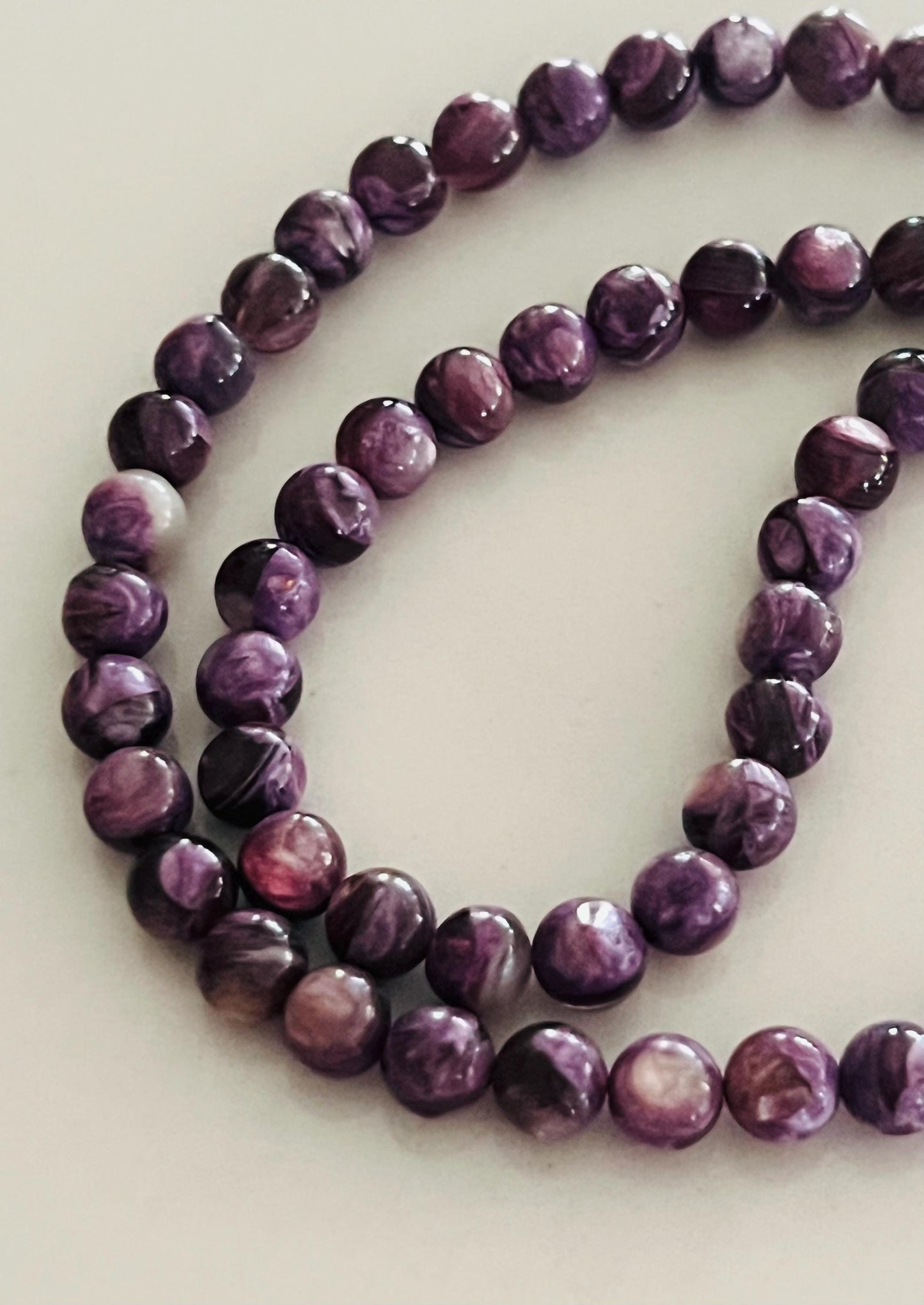 Purple Mica Muscovite Beaded Necklace