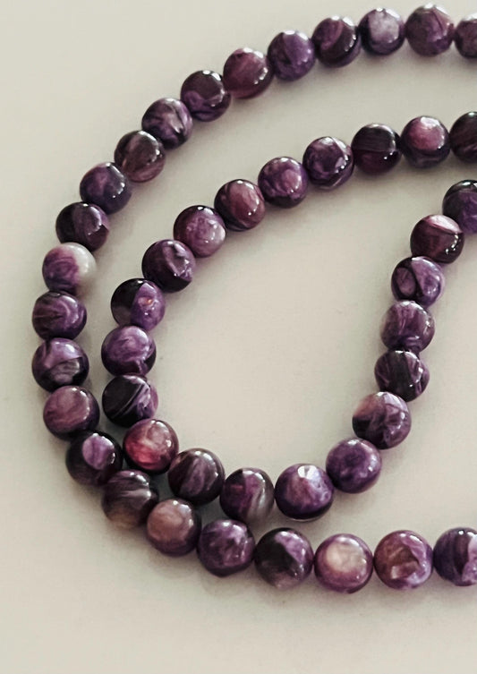 Purple Mica Muscovite Beaded Necklace