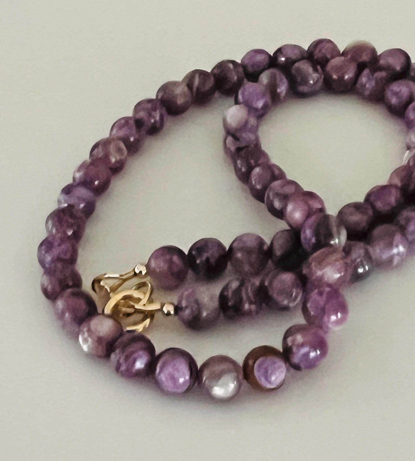 Purple Mica Muscovite Beaded Necklace