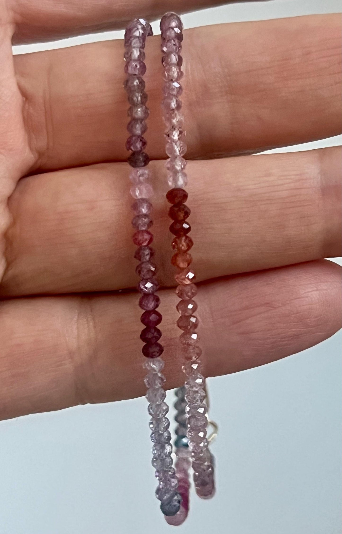 Spinel Beaded Necklace 3.2mm Faceted Rondelle Spinel Necklace Beaded Semi-Precious Gemstone Necklace