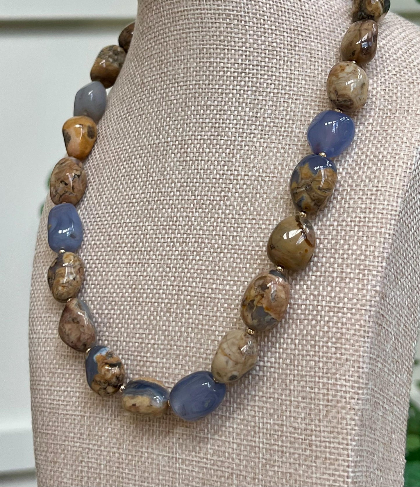 Blue Chalcedony Statement Necklace