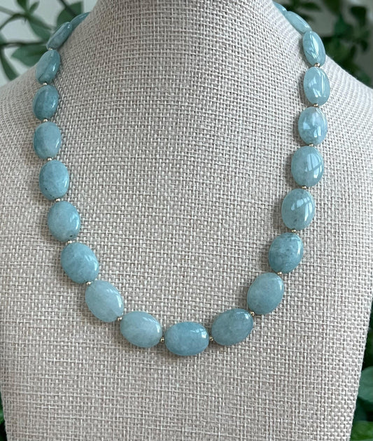 Aquamarine Beaded Necklace